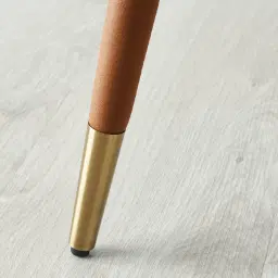 Moulin Walnut Vegan Leather Dining Chair - Brushed Gold Legs