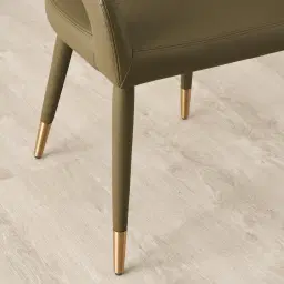 Moulin Sage Green Vegan Leather Dining Chair - Brushed Gold Legs