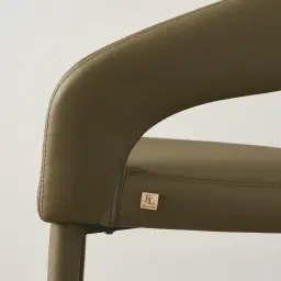 Moulin Sage Green Vegan Leather Dining Chair - Brushed Gold Legs