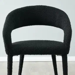 Moulin Black Boucle Dining Chair - Brushed Gold Legs