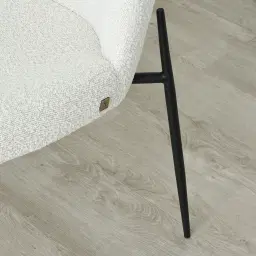 Hailey Snow White Boucle Dining Chair - Black Legs