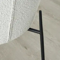 Hailey Snow White Boucle Dining Chair - Black Legs