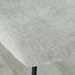 Hailey Vintage Grey Chenille Fabric Dining Chair - Black Legs