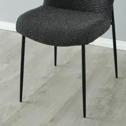 Hailey Cosmos Black Woven Fabric Dining Chair - Black Legs