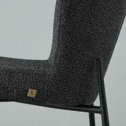Hailey Cosmos Black Woven Fabric Dining Chair - Black Legs