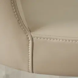 Hailey Sand Beige Vegan Leather Dining Chair - Bronze Legs