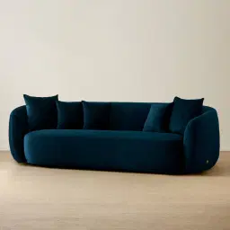 Everett Midnight Navy Velvet 3 Seater Sofa