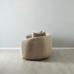 Everett Beige Velvet 3 Seater Sofa