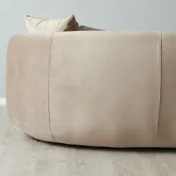 Everett Beige Velvet 3 Seater Sofa