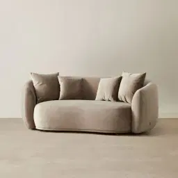 Everett Beige Velvet 2 Seater Sofa