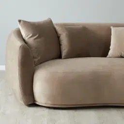 Everett Beige Velvet 2 Seater Sofa