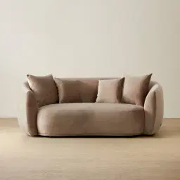 Everett Beige Velvet 2 Seater Sofa