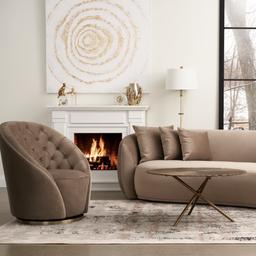 Everett Beige Velvet 2 Seater Sofa