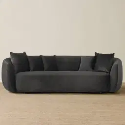 Everett Charcoal Velvet 3 Seater Sofa
