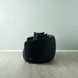 Everett Black Velvet 3 Seater Sofa