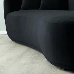 Everett Black Velvet 3 Seater Sofa