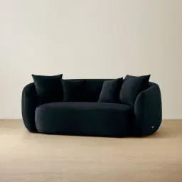 Everett Black Velvet 2 Seater Sofa