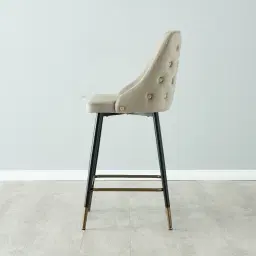 Winston III Beige Velvet 64cm Counter Stool