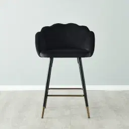 Amber III Black Velvet Counter Stool