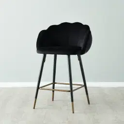 Amber III Black Velvet Counter Stool