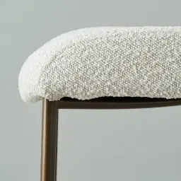 Hailey Snow White Boucle Dining Chair - Bronze Legs