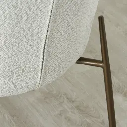 Hailey Snow White Boucle Dining Chair - Bronze Legs