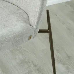 Hailey Vintage Grey Chenille Fabric Dining Chair - Bronze Legs