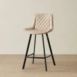 Gavin Sand Beige Vegan Leather Bar Stool 
