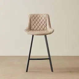 Gavin Sand Beige Vegan Leather Bar Stool 