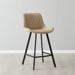 Gavin Sand Beige Vegan Leather Bar Stool 