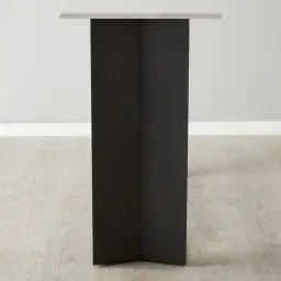 Isla Natural White Marble Console Table - Black Metal Legs