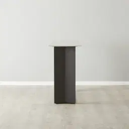 Isla Natural White Marble Console Table - Black Metal Legs