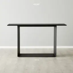 Isla Black Marble Console Table - Black Metal Legs