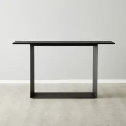 Isla Black Marble Console Table - Black Metal Legs