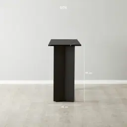 Isla Black Marble Console Table - Black Metal Legs