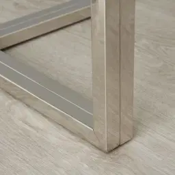 Titus Clear Glass Side Table - Silver Legs