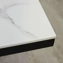 Archie Black Rectangular Dining Table with White Sintered Stone Top - 240x118cm