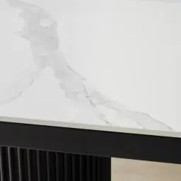 Archie Black Rectangular Dining Table with White Sintered Stone Top - 240x118cm