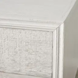 Mackenzie White Wooden Bedside Table - Brass Coloured Handles