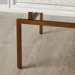 Mackenzie White Wooden Bedside Table - Brass Coloured Handles