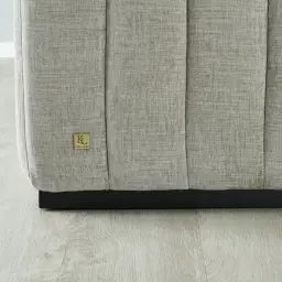 Storme Vintage Grey 3-Seater Chenille Fabric Sofa - Black Legs