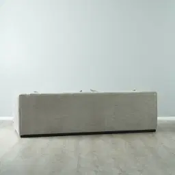 Storme Vintage Grey 3-Seater Chenille Fabric Sofa - Black Legs