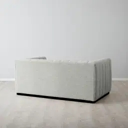 Storme Vintage Grey 2-Seater Chenille Fabric Sofa - Black Legs