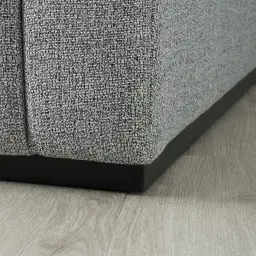 Storme Mid Grey Woven Fabric 3-Seater Sofa - Black legs 