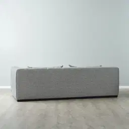 Storme Mid Grey Woven Fabric 3-Seater Sofa - Black legs 