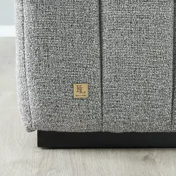 Storme Mid Grey Woven Fabric 2-Seater Sofa - Black legs 