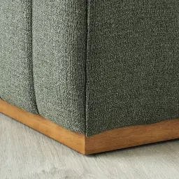 Storme Kombu Green 3-Seater Fabric Sofa - Brown Legs