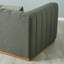 Storme Kombu Green 3-Seater Fabric Sofa - Brown Legs