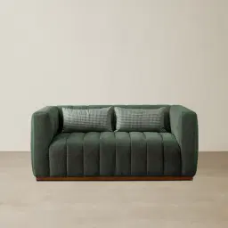 Storme Kombu Green 2-Seater Fabric Sofa - Brown Legs