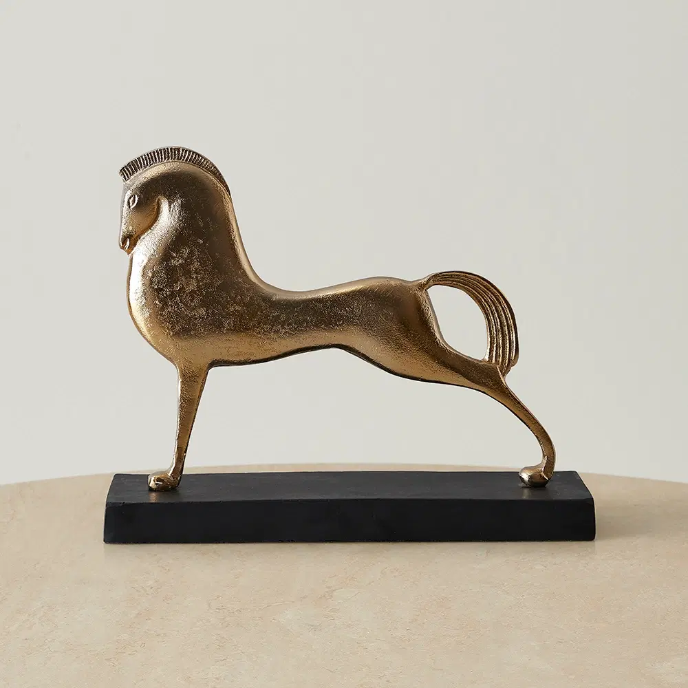Palomo Gold Metal Sculpture - Black Base
